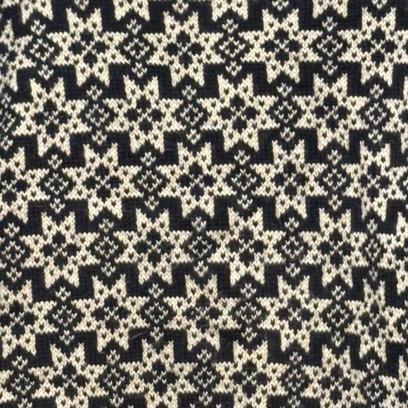 VTG VOSS Norwegian 100% Wool Ski Fair Isle Nordic Black Sweater Womens Medium - Picture 5 of 9